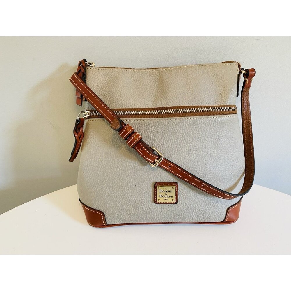 Dooney and Bourke Gray Pebble Leather Crossbody Purse